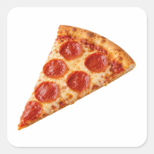 Sticker Carré Tranche de pizza au pepperoni isolée