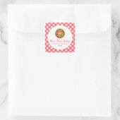 Sticker Carré Trancher, Trancher, Bébé ! Baby shower à la pizza (Sac)