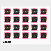 Sticker Carré Tranches de géode d'agate rose et petite entrepris (Feuille)