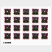 Sticker Carré Tranches de géode d'agate rose et petite entrepris (Feuille)