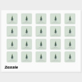 Sticker Carré Tranquil Green Watercolor Tree (Feuille)