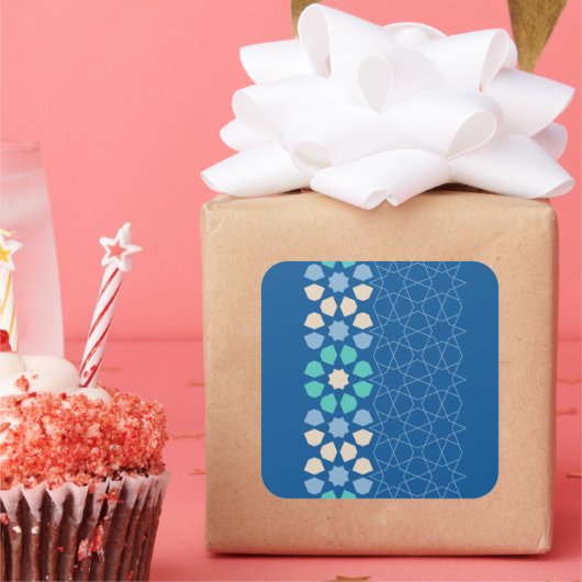 Sticker Carré Tranquillité bleu turquoise (Fête)