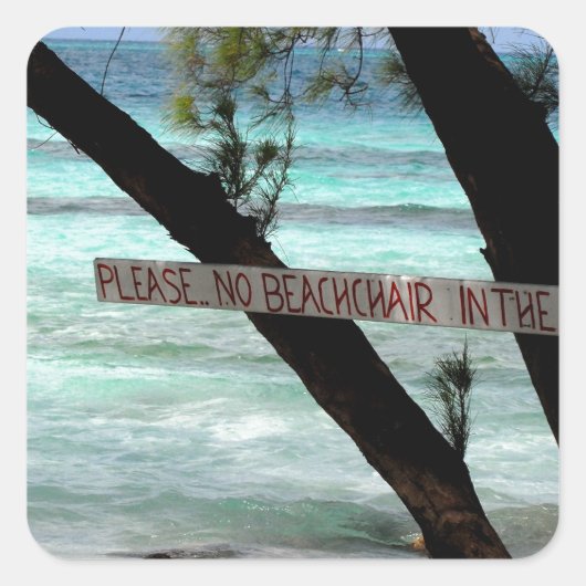 Sticker Carré Transats Rum Point Grand Cayman (Devant)