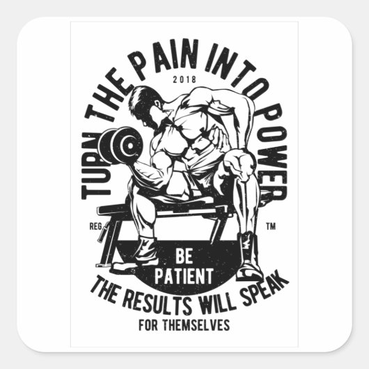 Sticker Carré Transformez La Douleur En Puissance (Devant)