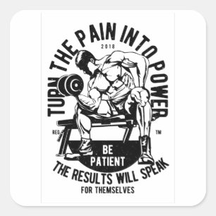 Sticker Carré Transformez La Douleur En Puissance