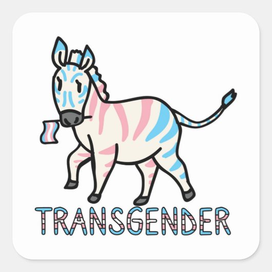 Sticker Carré Transgenre Zebra (Devant)