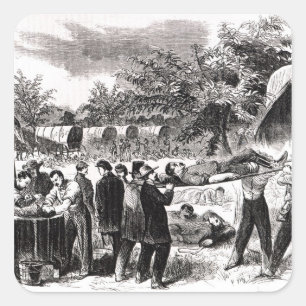 Sticker Carré Transport outre du blessé après l'Antietam