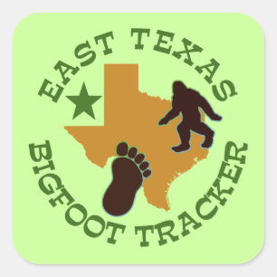 Sticker Carré Traqueur est du Texas Bigfoot