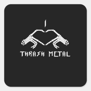 Sticker Carré Trash Squelette Mains Coeur Classique