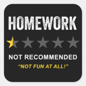 Sticker Carré Travail à domicile - Non recommandé : Funny Sarcas (Devant)