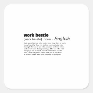 Sticker Carré Travail Bestie Classic Chill