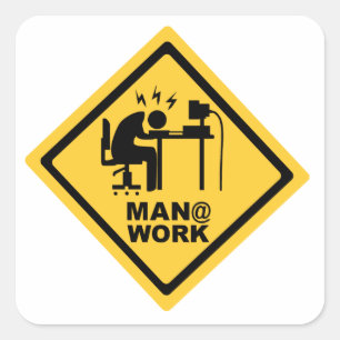 Sticker Carré Travail d'homme @