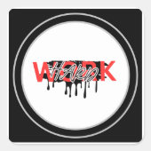 Sticker Carré Travailler avec une forte motivation (Devant)