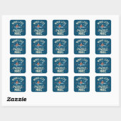 Sticker Carré Travailler Moins Paddle Plus Kayak (Feuille)