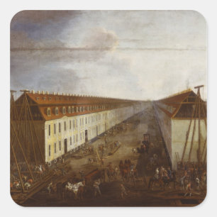 Sticker Carré Travaux de construction sur Friedrichstrasse à Ber