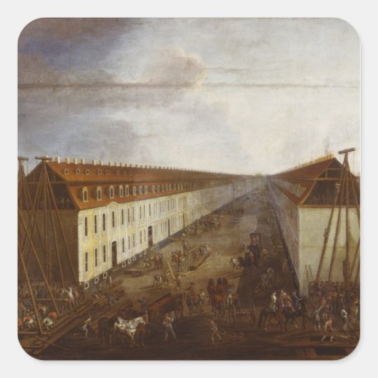 Sticker Carré Travaux de construction sur Friedrichstrasse à Ber (Devant)