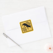 Sticker Carré Traversée de Coyote, Signal d'avertissement de tra (Enveloppe)