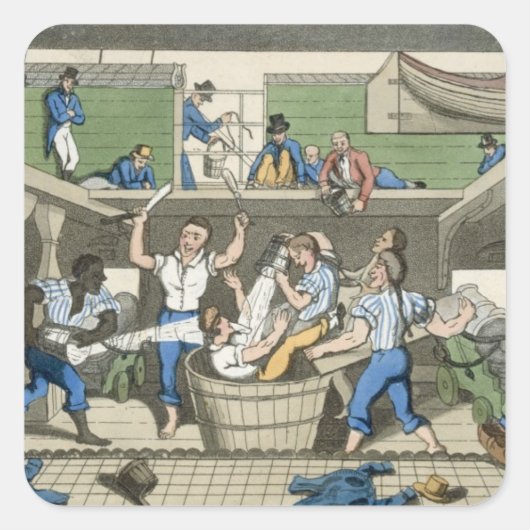 Sticker Carré Traverser la ligne, assiette de 'Les Aventures de (Devant)