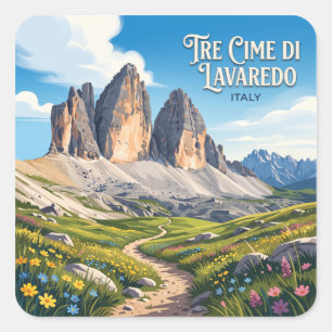 Sticker Carré Tre Cime di Lavaredo Auronzo Italie