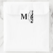 Sticker Carré treble clef musique note musicien monogramme (Sac)