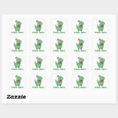 Sticker Carré Tree-Rex Funny Dinosaur (Feuille)