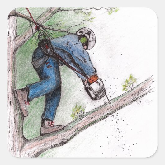 Sticker Carré Tree Surgeon Arborist (Devant)