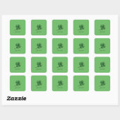 Sticker Carré Trèfle Irlandais Vert Moderne (Feuille)