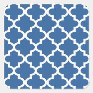 Sticker Carré Trellis en tuile bleu marocain