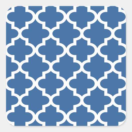 Sticker Carré Trellis en tuile bleu marocain (Devant)