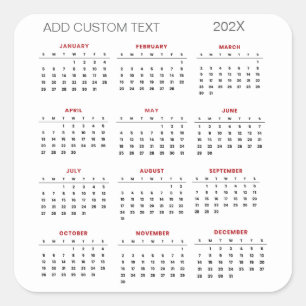 Sticker Carré Trendy ajouter votre propre texte personnalisé Cal