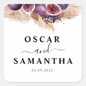 Sticker Carré Trendy Beauty Figs Violets & Pampas (Devant)