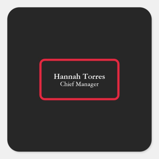Sticker Carré Trendy Black & Red Plain Créatif Moderne (Devant)