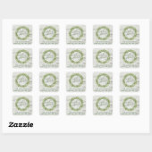 Sticker Carré Trendy Laurel Wreath Greenery Adresse de retour (Feuille)