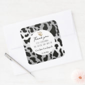 Sticker Carré Trendy Silver Black Cow Spots Merci (Enveloppe)