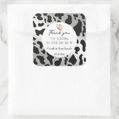 Sticker Carré Trendy Silver Black Cow Spots Merci (Sac)