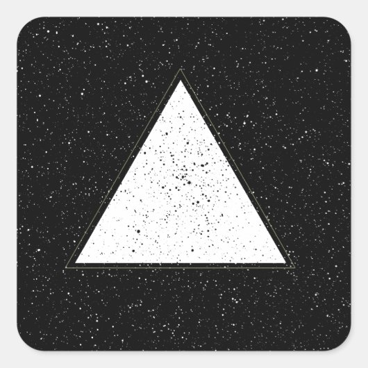 Sticker Carré Triangle blanc hipster espace noir arrière - plan (Devant)