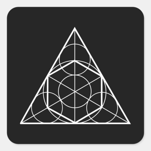 Sticker Carré Triangle circulaire géométrie sacrée (Devant)