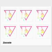 Sticker Carré triangle rose rhode island (Feuille)