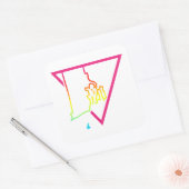 Sticker Carré triangle rose rhode island (Enveloppe)