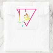 Sticker Carré triangle rose rhode island (Sac)