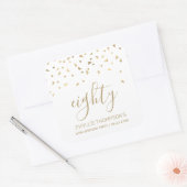 Sticker Carré Triangles Confetti d'or moderne 80e anniversaire (Enveloppe)