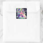 Sticker Carré Triangles géométriques abstraits cool aquarelle (Sac)