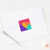Sticker Carré Triangles géométriques et pyramides lumineux Merci (Enveloppe)