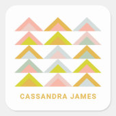 Sticker Carré Triangles géométriques modernes mignons en couleur (Devant)
