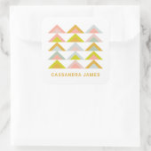 Sticker Carré Triangles géométriques modernes mignons en couleur (Sac)