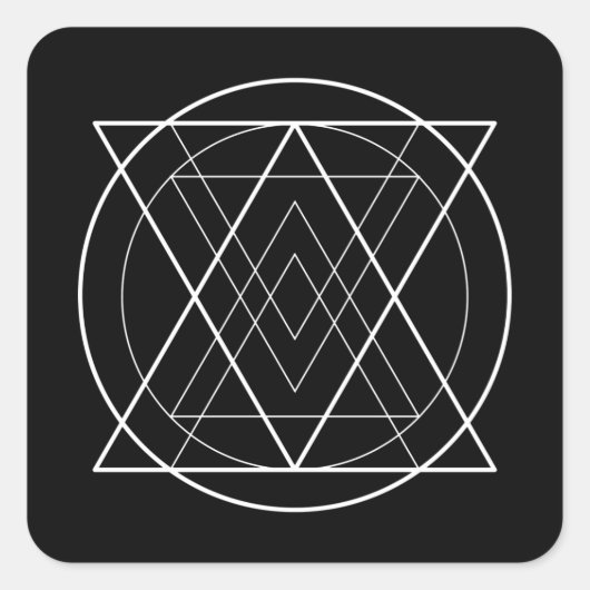 Sticker Carré Triangles inside circle sacred geometry (Devant)