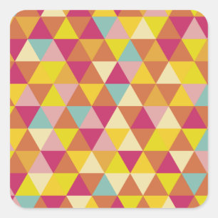 Sticker Carré Triangles polychromes en forme géométrique