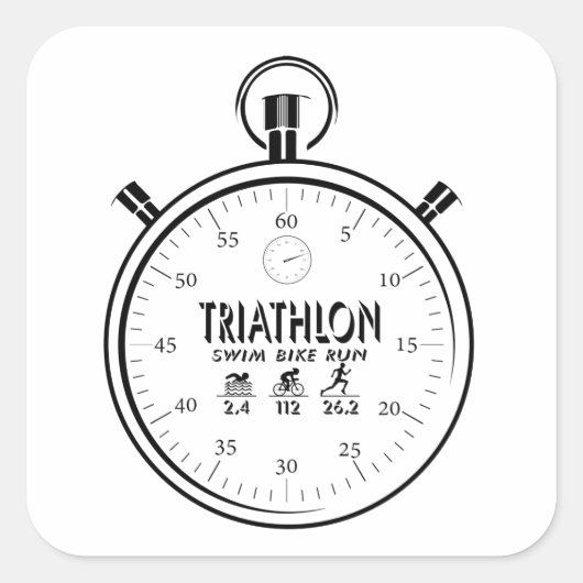 Sticker Carré Triathlon (Devant)