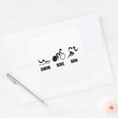 Sticker Carré Triathlon Swim Bike Run (Enveloppe)
