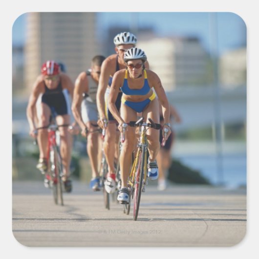 Sticker Carré Triathloners Cyclisme 2 (Devant)
